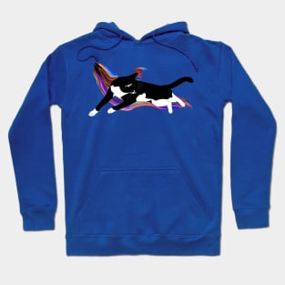 Cute Tuxedo Cat who loves to Lie around Living the Dream Copyright By TeAnne Hoodie